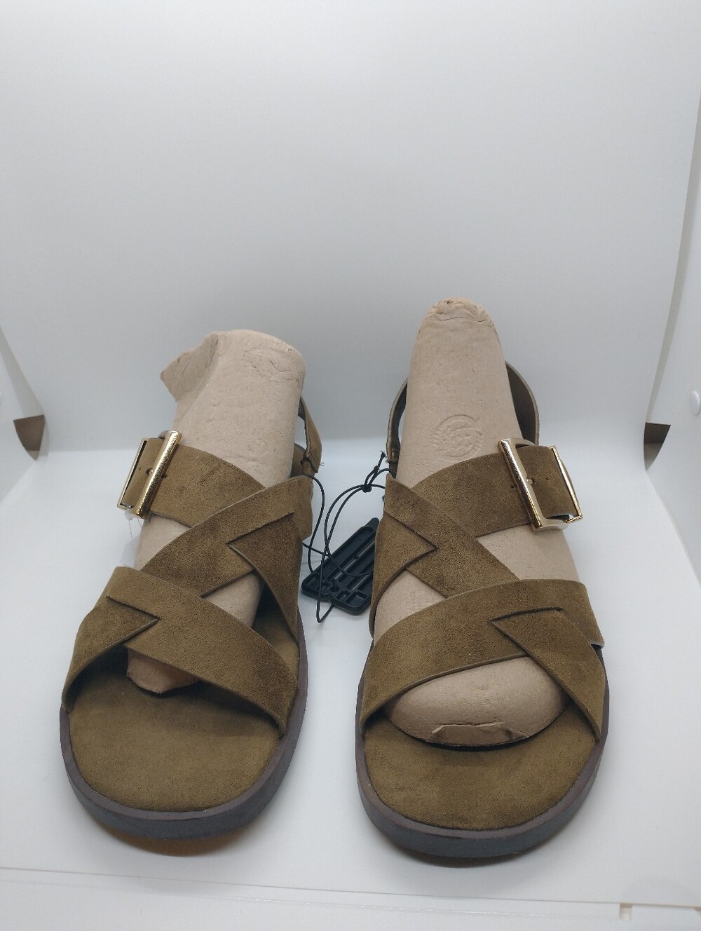 Time and Tru Women's X-Band Buckle Sandals Size 10